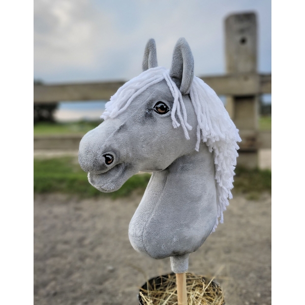 Cavallo con Bastone Premium -Grigio - Hobby Horse