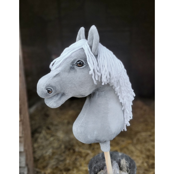 Cavallo con Bastone Premium -Grigio - Hobby Horse
