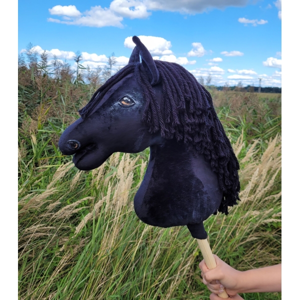 Cavallo con Bastone Premium -Nero Hobby Horse