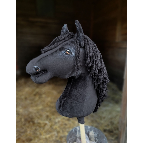 Cavallo con Bastone Premium -Nero Hobby Horse