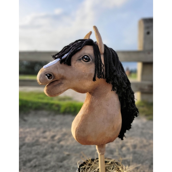 Cavallo Bastone Pelle di Daino Hobby Horse Premium
