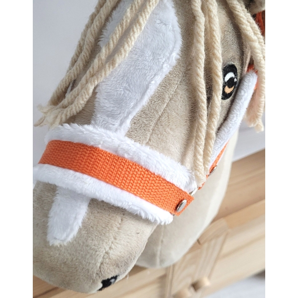 Cavezza per Il Tuo Cavallo Hobby Arancio con Pelliccia Bianca