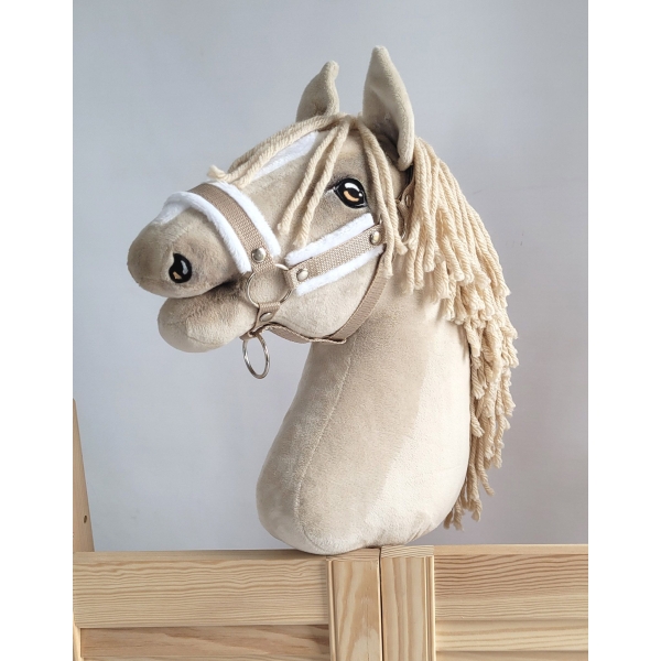 Cavezza per Il Tuo Cavallo Hobby Beige con Pelliccia Bianca