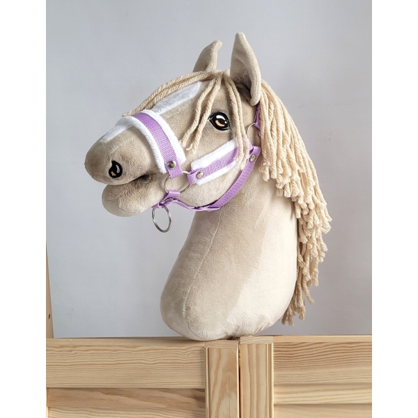 Cavezza per Il Tuo Cavallo Hobby Lilla con Pelliccia Bianca