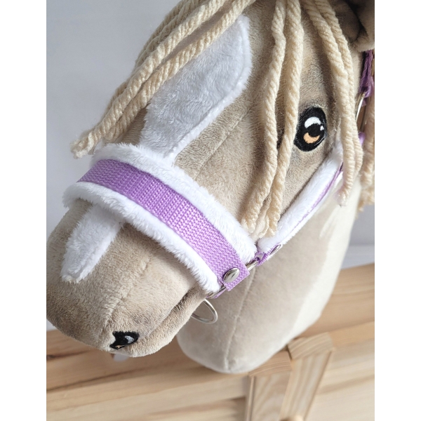 Cavezza per Il Tuo Cavallo Hobby Lilla con Pelliccia Bianca