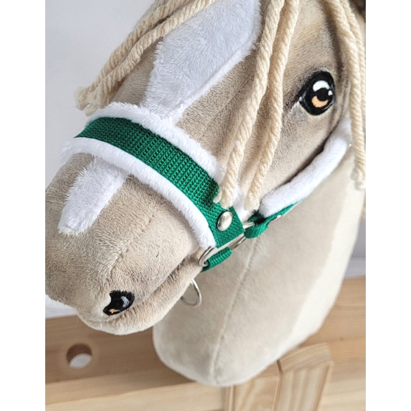 Cavezza per Il Tuo Cavallo Hobby Verde con Pelliccia Bianca