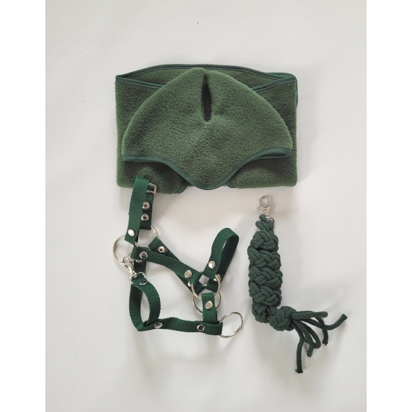 Coperta e Paraorecchie per Cavallo Bastone Cachi