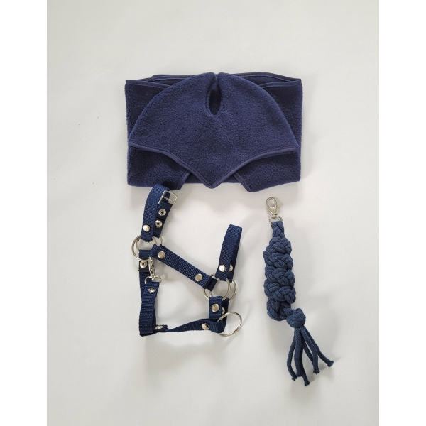 Coperta e Paraorecchie per Cavallo Bastone Denim