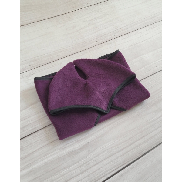Coperta e Paraorecchie per Cavallo Bastone Prugna