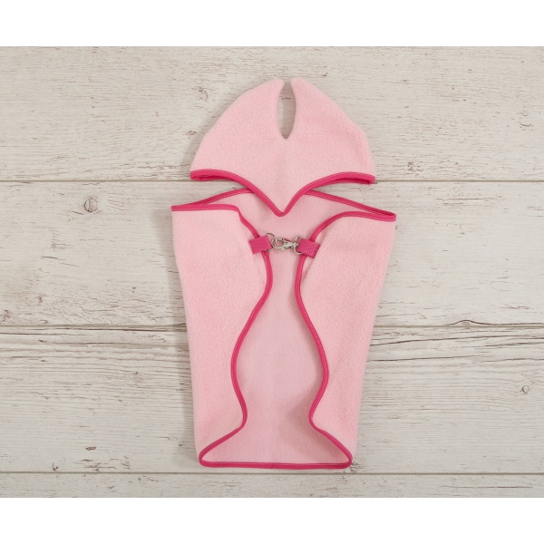 Coperta e Paraorecchie per Cavallo Bastone Rosa Chiaro