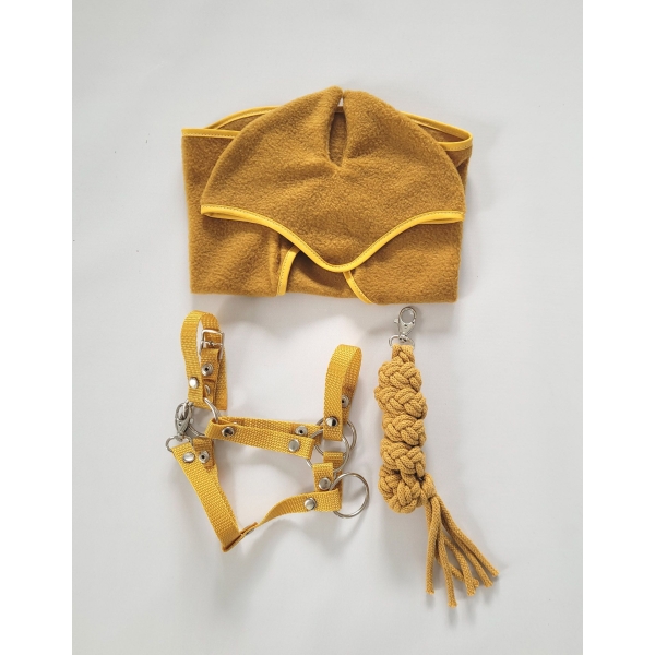 Coperta e Paraorecchie per Cavallo da Hobby Giallo Miele