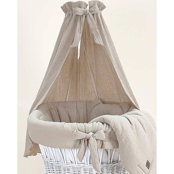 Copertina e cuscino in mussola beige