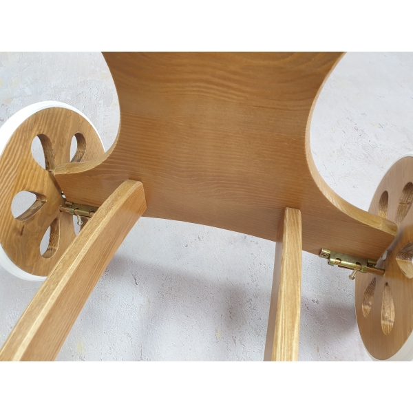 Culla legno naturale freno ruoti grande