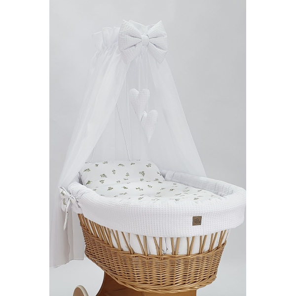 Culla Rattan con base in legno neonato