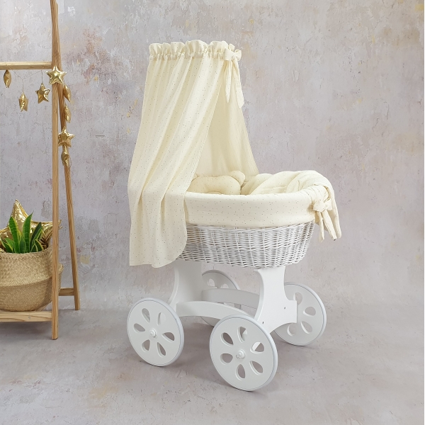 Culla vimini neonato bianca