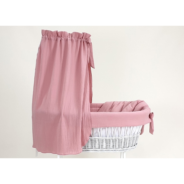 Dettaglio tessuto in mussola rosa cipria