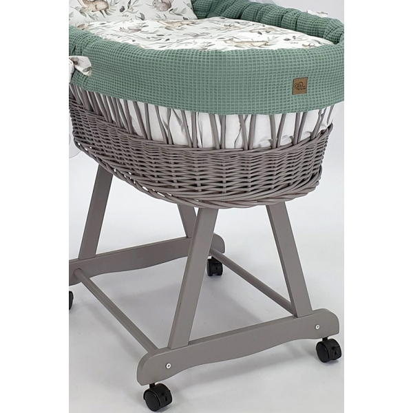 Grigio - legno e vimini culla neonati