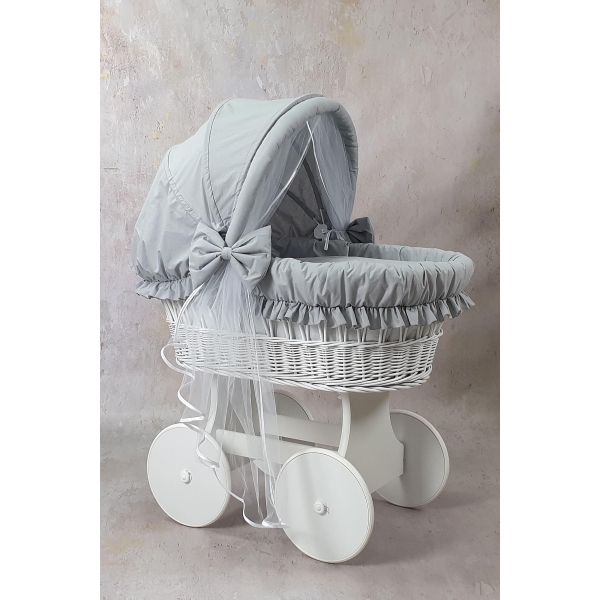 grigio set lenzuola per culla vimini neonato
