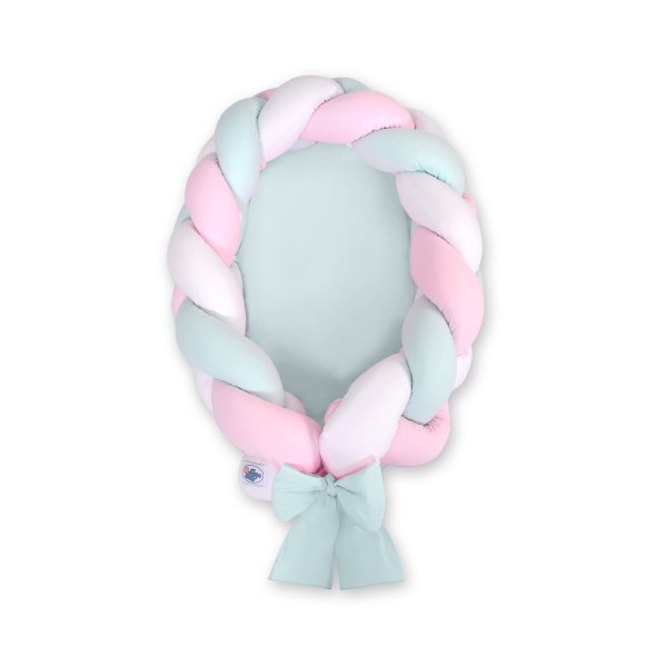 Antisoffoco Nido Imbottito Intrecciato Menta Rosa Bianca