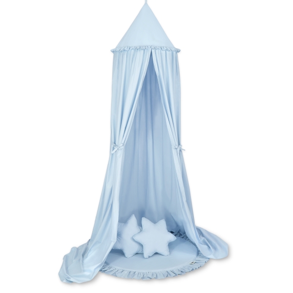 Baldacchino con Tappetino e Cuscini per Cameretta Dei Bambini Blu