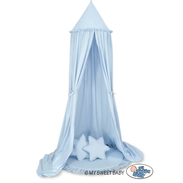 Baldacchino con Tappetino e Cuscini per Cameretta Dei Bambini Blu