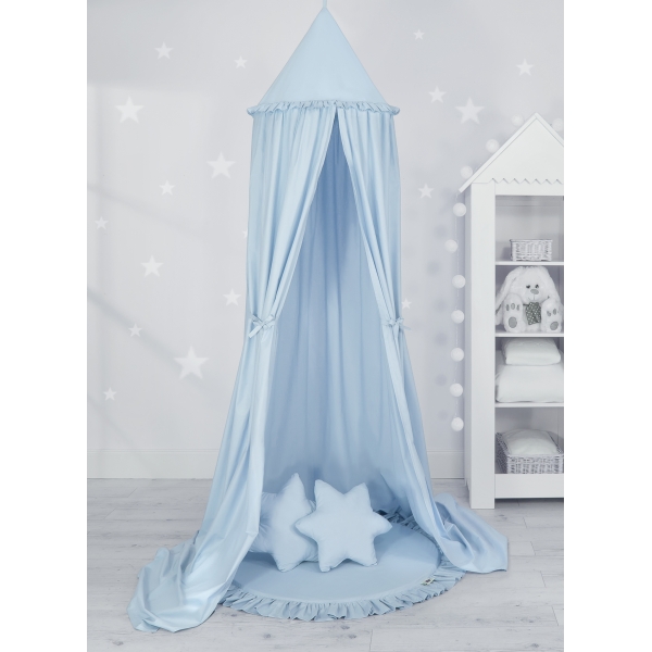 Baldacchino con Tappetino e Cuscini per Cameretta Dei Bambini Blu