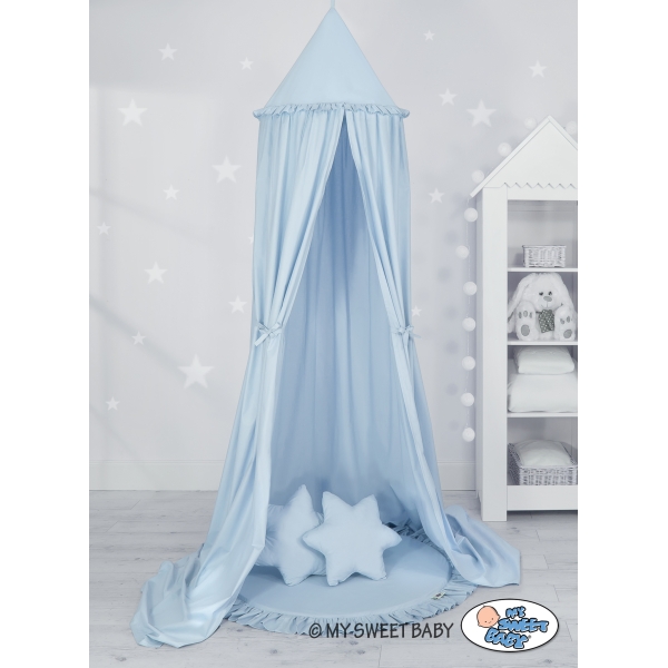 Baldacchino con Tappetino e Cuscini per Cameretta Dei Bambini Blu