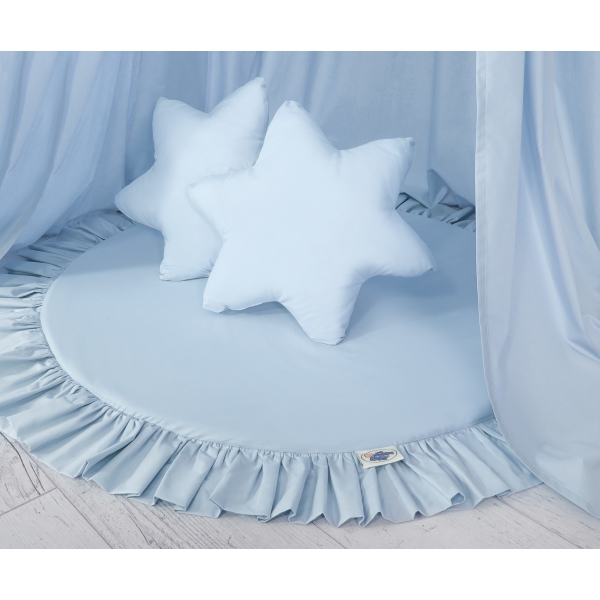 Baldacchino con Tappetino e Cuscini per Cameretta Dei Bambini Blu