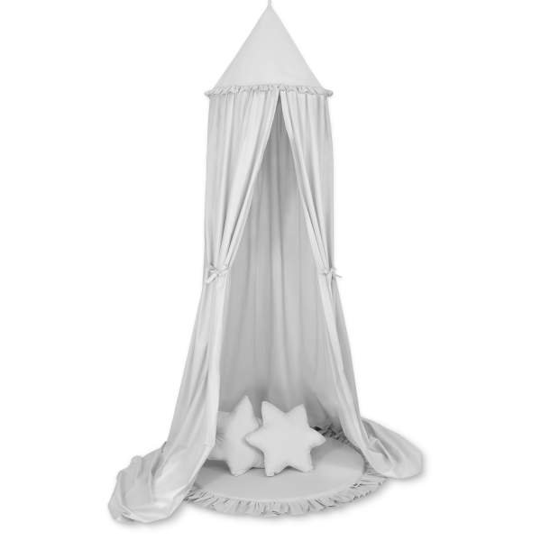 Baldacchino con Tappetino e Cuscini per Cameretta Dei Bambini Grigio