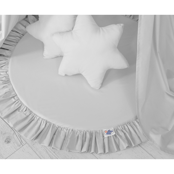 Baldacchino con Tappetino e Cuscini per Cameretta Dei Bambini Grigio
