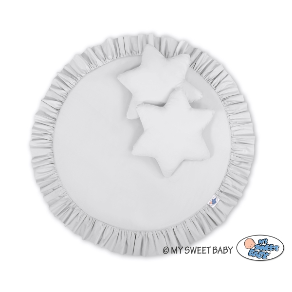 Baldacchino con Tappetino e Cuscini per Cameretta Dei Bambini Grigio