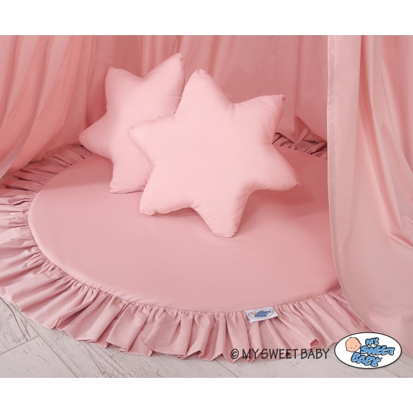 Baldacchino con Tappetino e Cuscini per Cameretta Dei Bambini Rosa Scuro