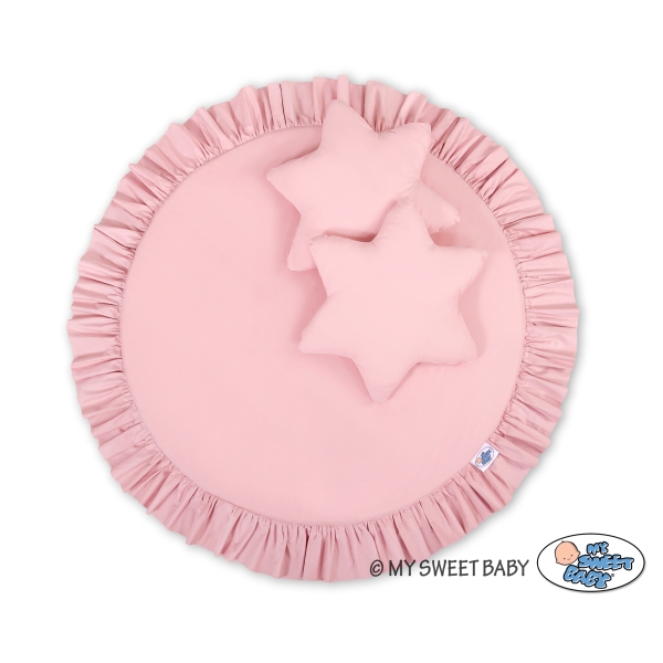 Baldacchino con Tappetino e Cuscini per Cameretta Dei Bambini Rosa Scuro