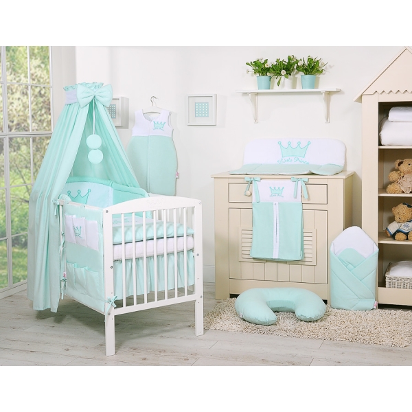 Baldacchino in Cotone per Lettino e Culla Menta Little Prince/Princess