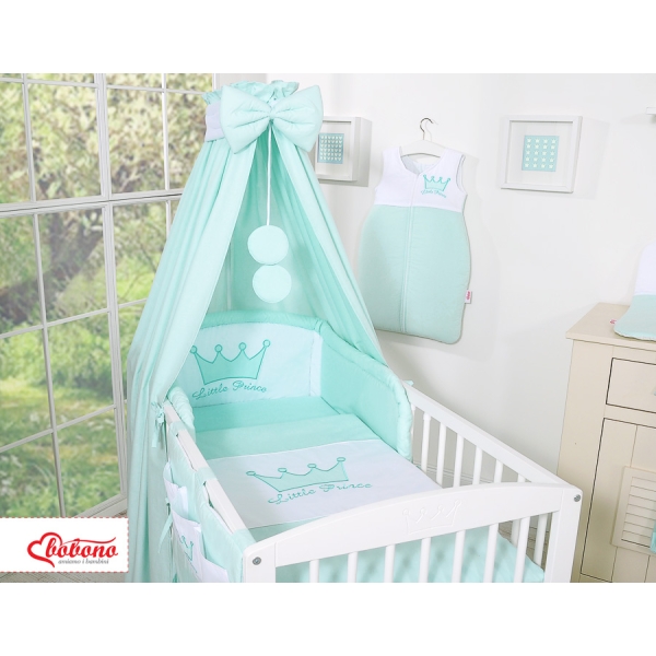Baldacchino in Cotone per Lettino e Culla Menta Little Prince/Princess