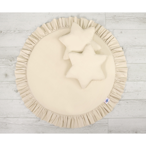 Baldacchino per Lettino e Culla con Tappetino e 2 Cuscini Beige