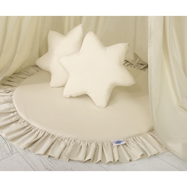 Baldacchino per Lettino e Culla con Tappetino e 2 Cuscini Beige
