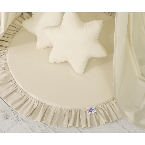 Baldacchino per Lettino e Culla con Tappetino e 2 Cuscini Beige