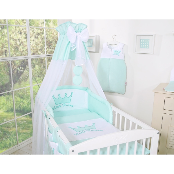 Baldacchino Zanzariera per Lettino Tulle Menta Chiffon Little Prince/Princess