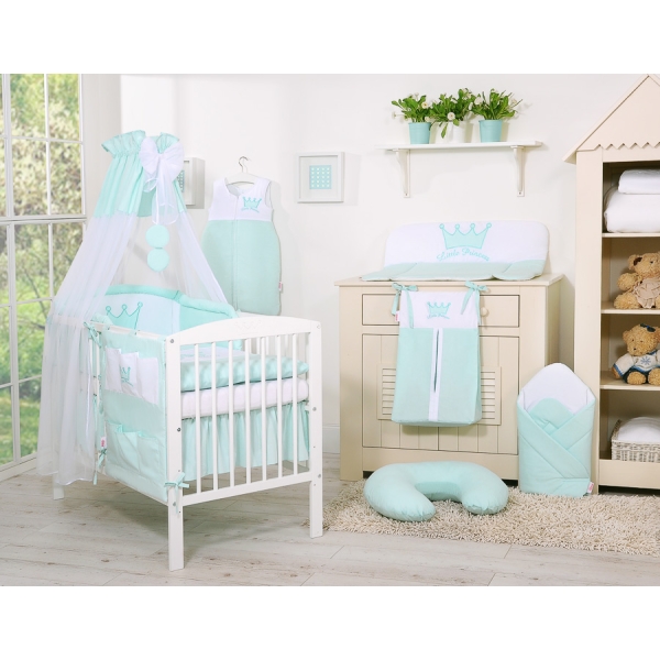 Baldacchino Zanzariera per Lettino Tulle Menta Chiffon Little Prince/Princess