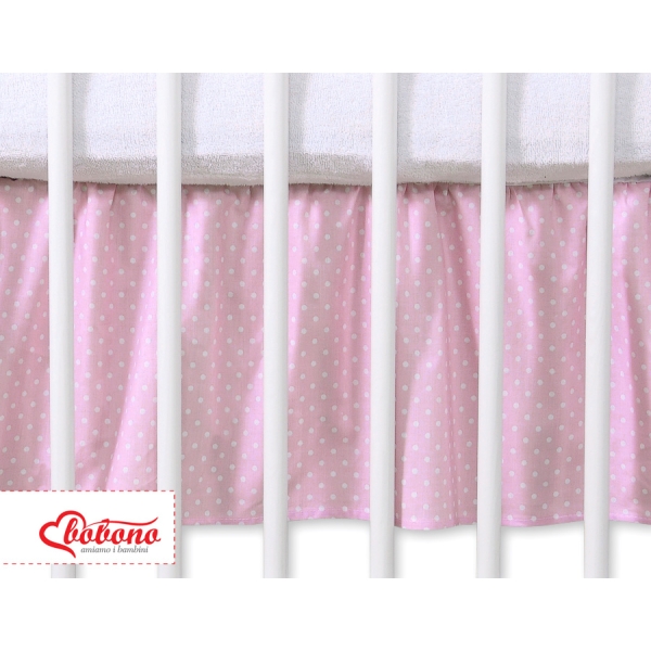 Balza per Lettino 60x120cm Rosa Pois Bianchi Cuori