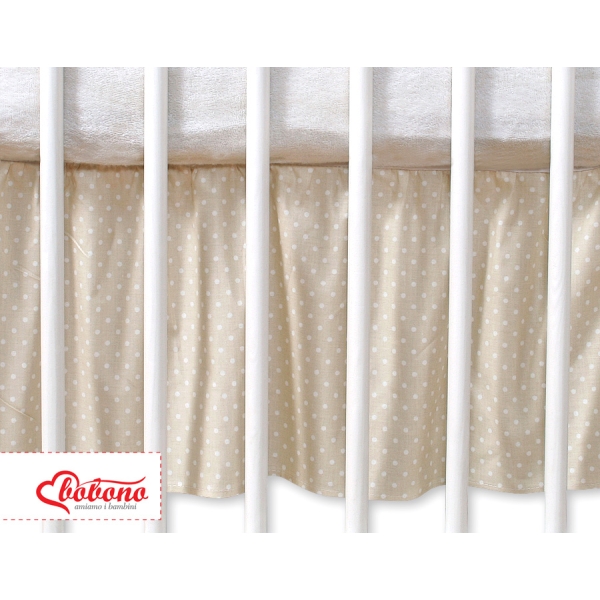 Balza per Lettino 70x140cm Beige Pois Bianchi Cuori