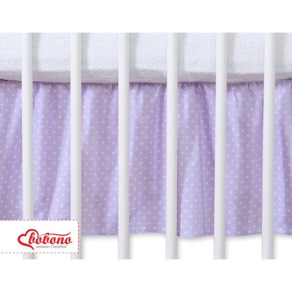 Balza per Lettino 70x140cm Lilla Pois Bianchi Cuori