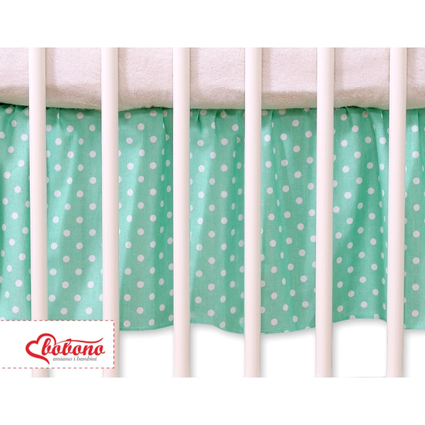 Balza per Lettino 70x140cm Menta Pois Bianchi Cuori