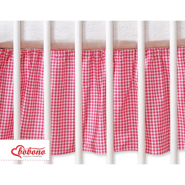 Balza per Lettino 70x140cm Rosa a Scacchi Cuori