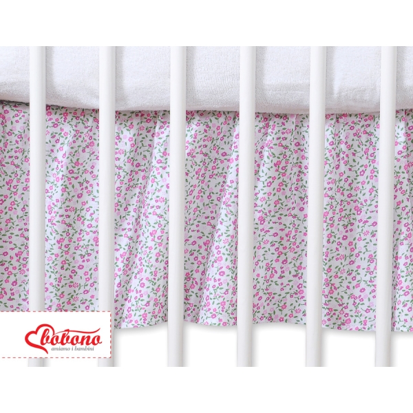 Balza per Lettino 70x140cm Rosa Fiori Fiori Cuori
