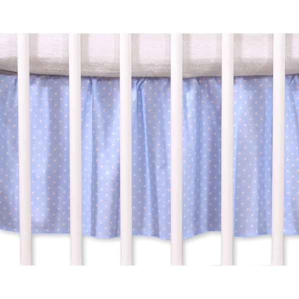 Balza per Lettino De Bambino 60x120cm Blu Pois Bianchi Cuori