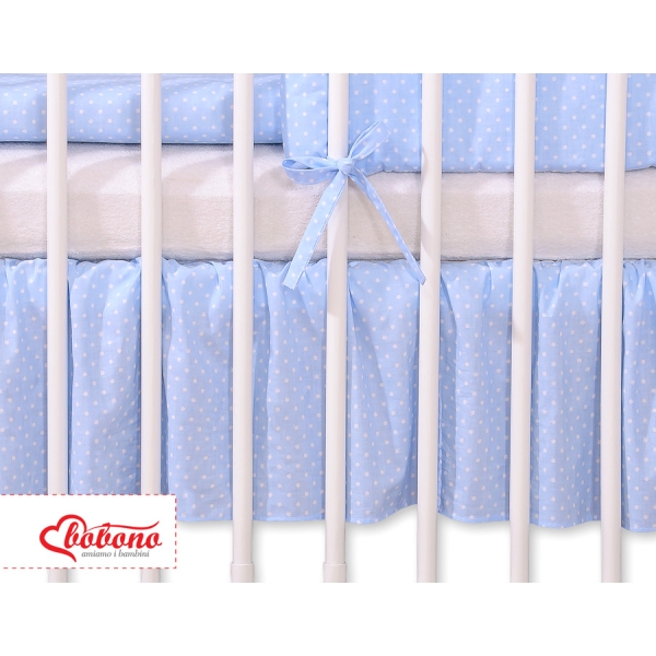 Balza per Lettino De Bambino 60x120cm Blu Pois Bianchi Cuori