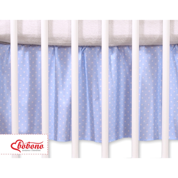 Balza per Lettino De Bambino 60x120cm Blu Pois Bianchi Cuori