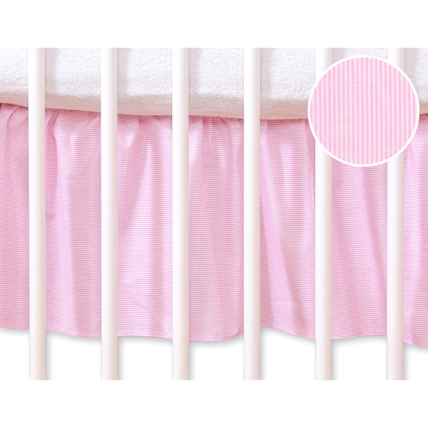 Balza per Lettino De Bambino 60x120cm Rosa a Strisce Cuori